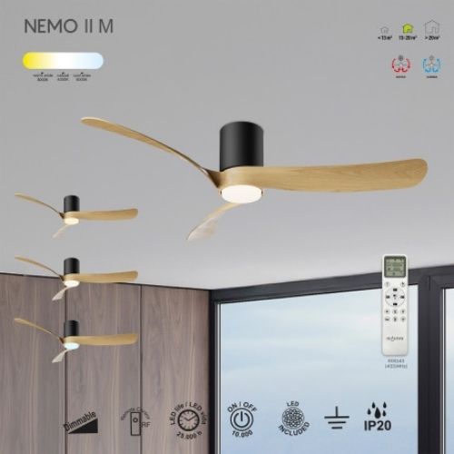 ventilateur plafond led intégrée nemo II m mantra